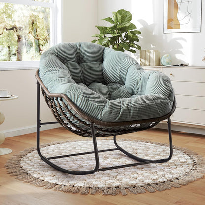 Multi-Functional Rattan Chair 2025 - Rocking Recliner Perfect for Balcony Lounging, Patio Relaxation and Indoor Napping