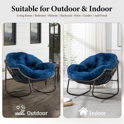 Multi-Functional Rattan Chair 2025 - Rocking Recliner Perfect for Balcony Lounging, Patio Relaxation and Indoor Napping
