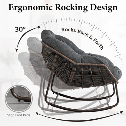 Multi-Functional Rattan Chair 2025 - Rocking Recliner Perfect for Balcony Lounging, Patio Relaxation and Indoor Napping