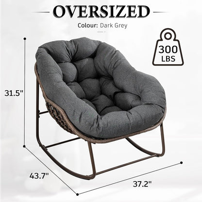 Multi-Functional Rattan Chair 2025 - Rocking Recliner Perfect for Balcony Lounging, Patio Relaxation and Indoor Napping