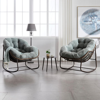 Multi-Functional Rattan Chair 2025 - Rocking Recliner Perfect for Balcony Lounging, Patio Relaxation and Indoor Napping