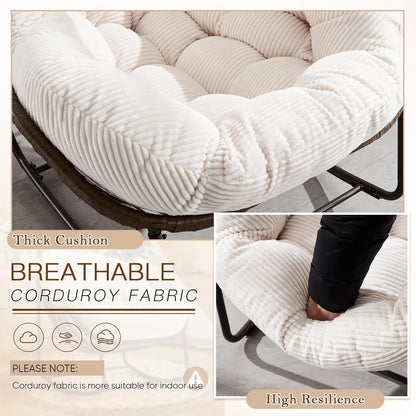 Multi-Functional Rattan Chair 2025 - Rocking Recliner Perfect for Balcony Lounging, Patio Relaxation and Indoor Napping