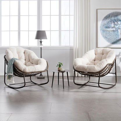 Multi-Functional Rattan Chair 2025 - Rocking Recliner Perfect for Balcony Lounging, Patio Relaxation and Indoor Napping