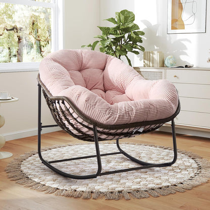 Multi-Functional Rattan Chair 2025 - Rocking Recliner Perfect for Balcony Lounging, Patio Relaxation and Indoor Napping
