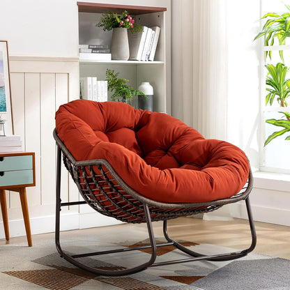 Multi-Functional Rattan Chair 2025 - Rocking Recliner Perfect for Balcony Lounging, Patio Relaxation and Indoor Napping