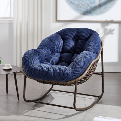Multi-Functional Rattan Chair 2025 - Rocking Recliner Perfect for Balcony Lounging, Patio Relaxation and Indoor Napping