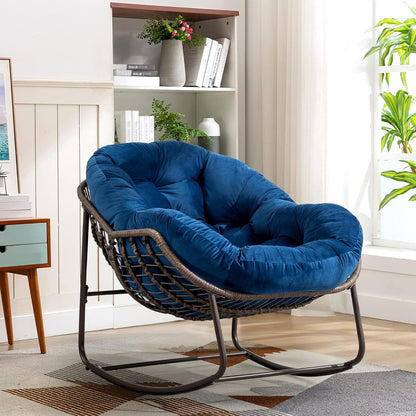 Multi-Functional Rattan Chair 2025 - Rocking Recliner Perfect for Balcony Lounging, Patio Relaxation and Indoor Napping